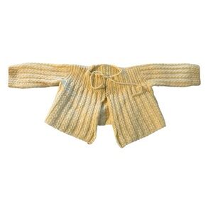 Vintage Handmade Cozy Yellow Knit Cardigan